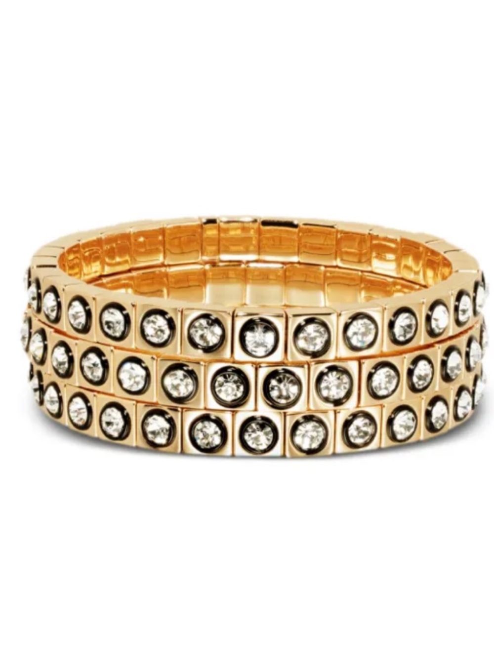 Roxanne Assoulin The Royal set of three gold-tone, enamel and crystal bracelets